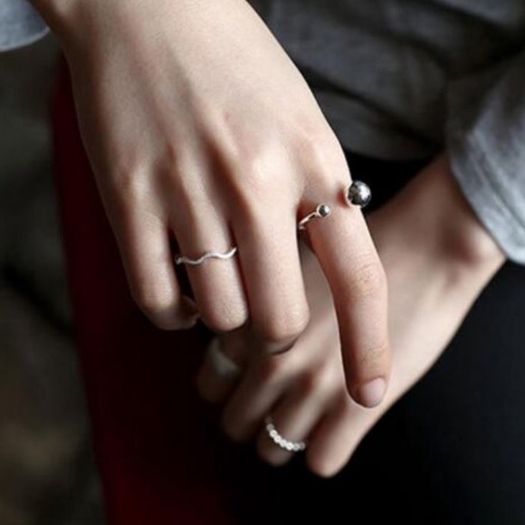 NEW 925 STERLING SILVER BEAD BALL ADJUSTABLE RING, CUTE RING, SHINY RING. - Picture 5 of 7